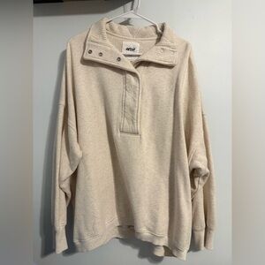 Aerie Off-White Button-Up Pullover